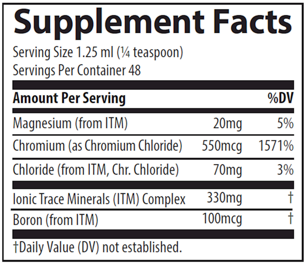 Product image for Liquid Ionic Chromium 550mcg.
