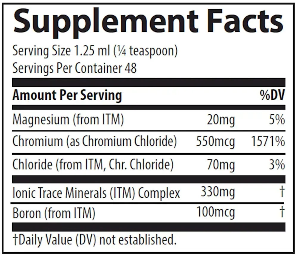 Product image for Liquid Ionic Chromium 550mcg.