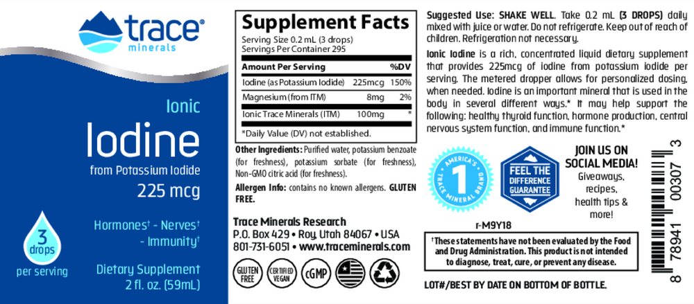 Product image for Liquid Ionic Iodine from Potassium Iodide 225mcg.