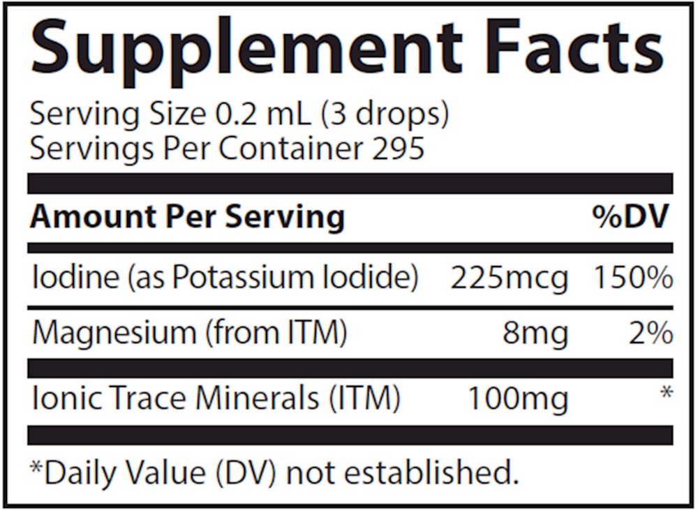 Product image for Liquid Ionic Iodine from Potassium Iodide 225mcg.