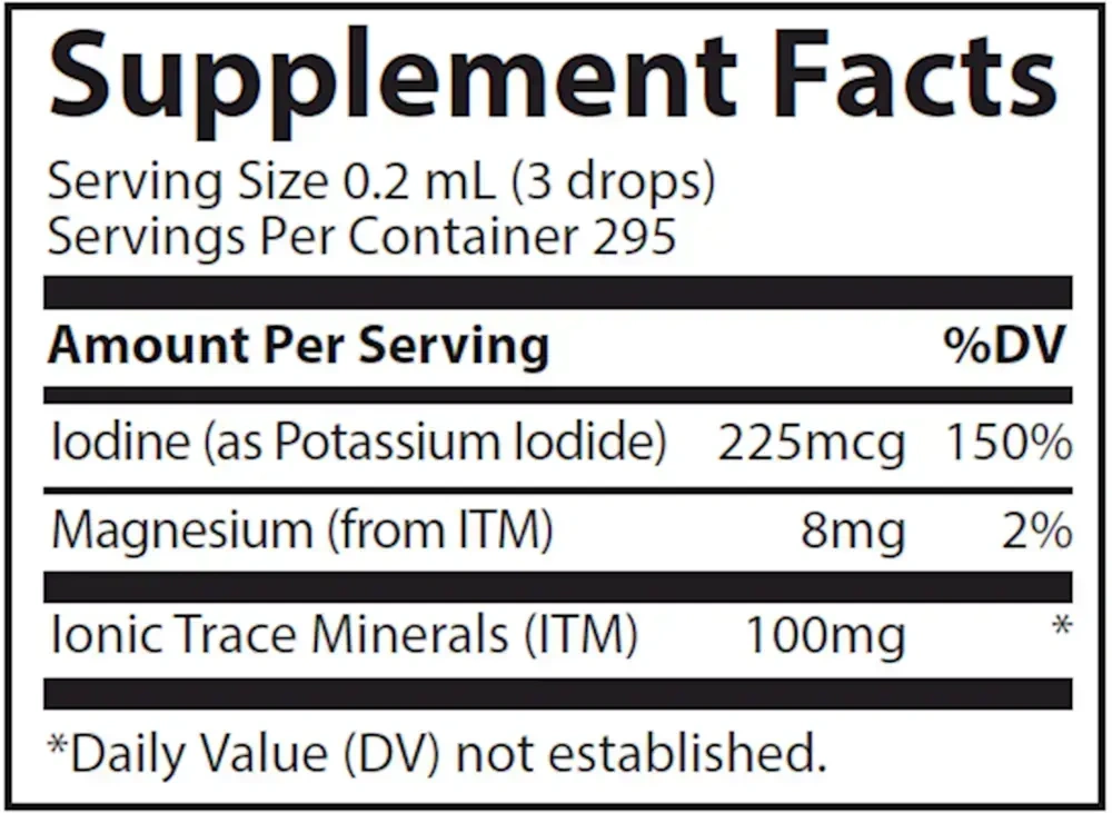 Product image for Liquid Ionic Iodine from Potassium Iodide 225mcg.