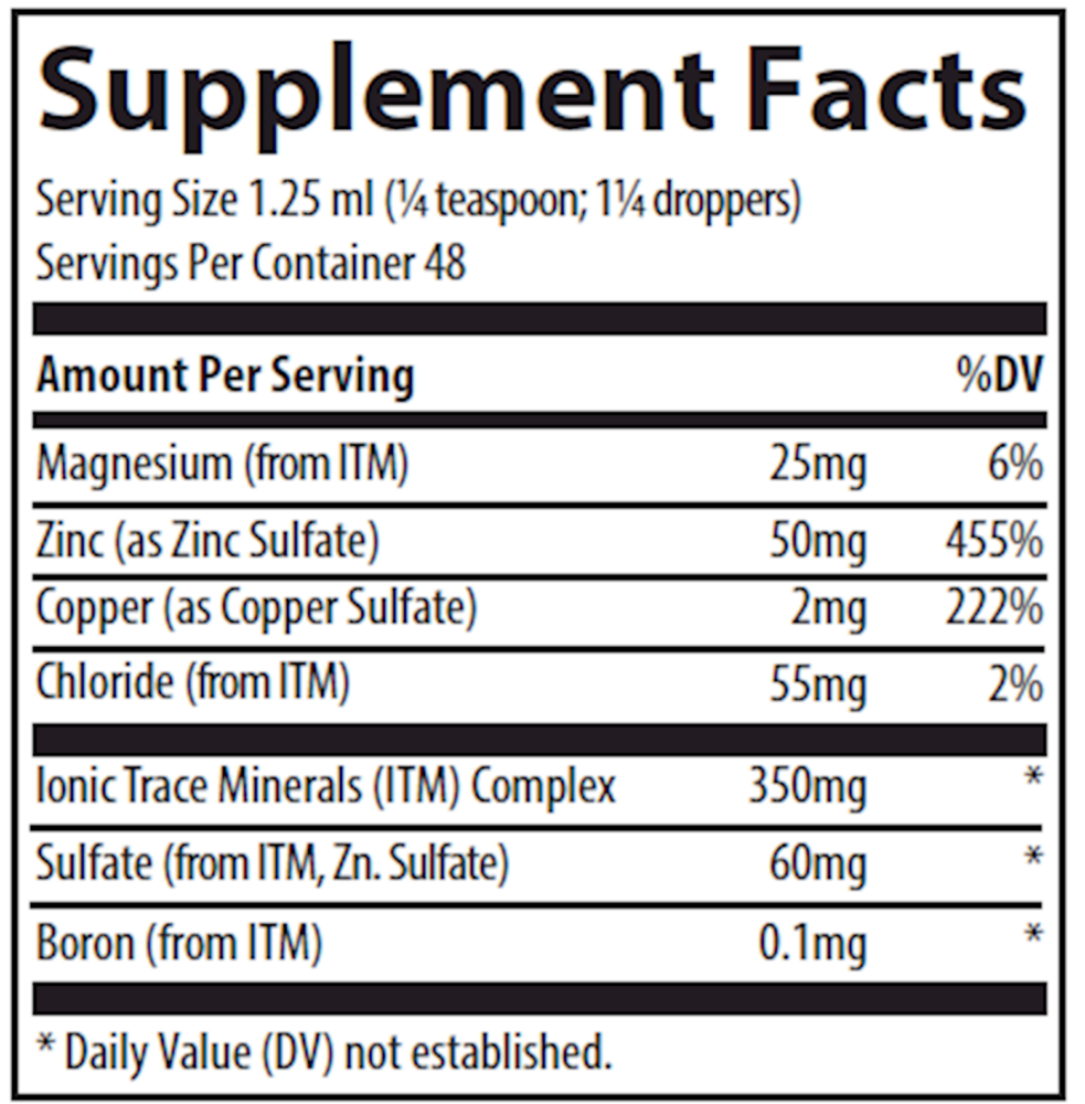 Product image for Liquid Ionic Zinc 50mg.