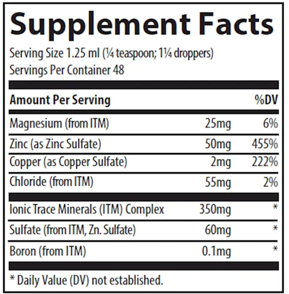 Product image for Liquid Ionic Zinc 50mg.