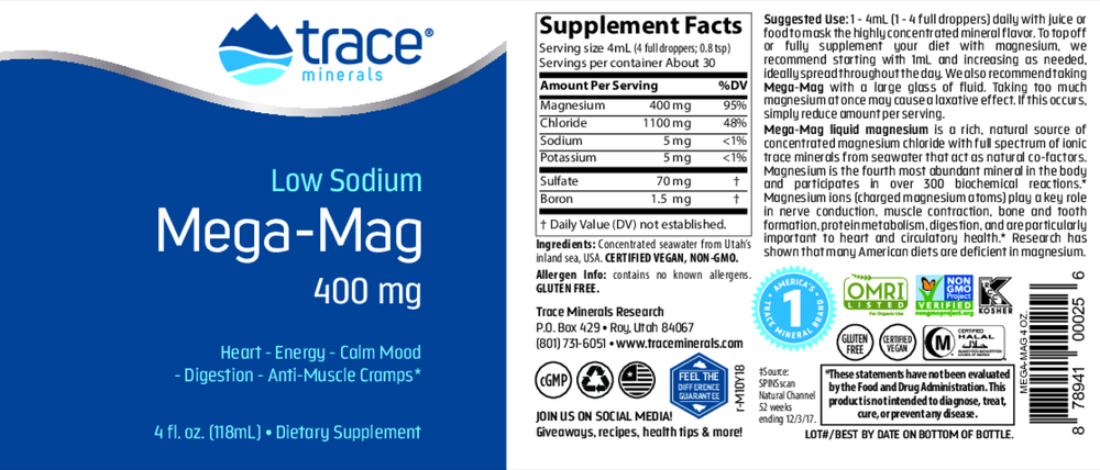 Product image for Liquid Mega-Mag 400mg.