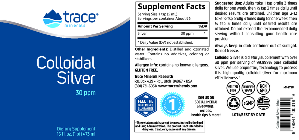 Product image for Colloidal Silver 30PPM.