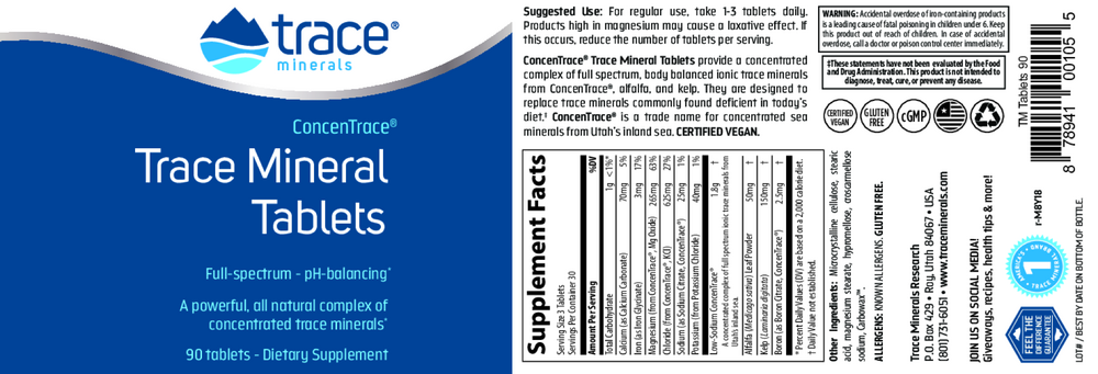 Product image for Trace Mineral Tablets.