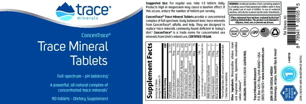 Product image for Trace Mineral Tablets.