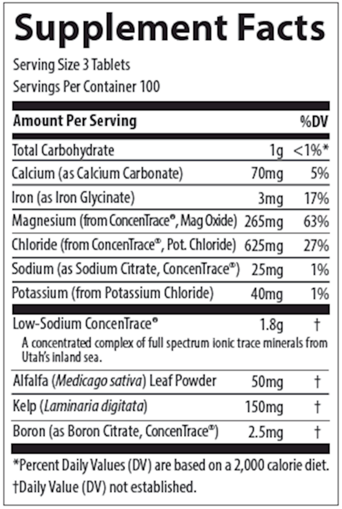 Product image for Trace Mineral Tablets.