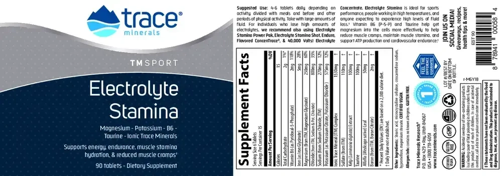 Product image for Electrolyte Stamina Tablets.