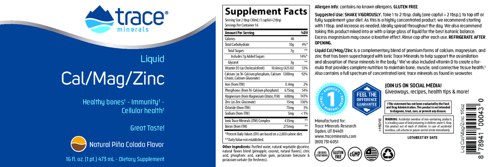 Product image for Liquid Cal/Mag/Zinc - Pina Coloda.