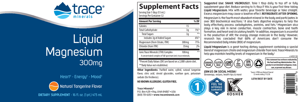 Product image for Liquid Magnesium 300mg.