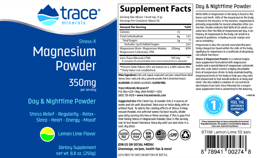 Product image for Stress-X Magnesium Powder Lemon-Lime.