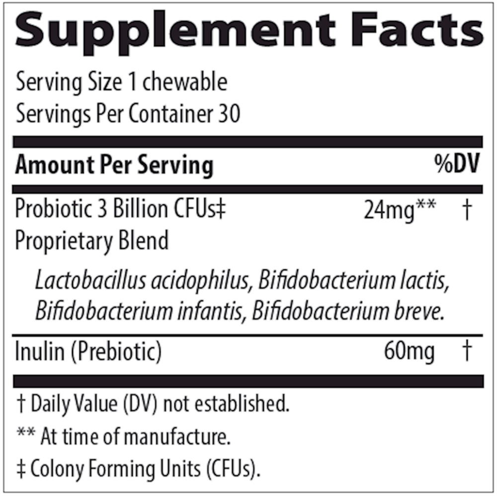 Product image for Childrens Chewable Probiotic 3 Billion.