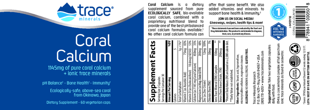 Product image for Coral Calcium w&#x2F; ConcenTrace.