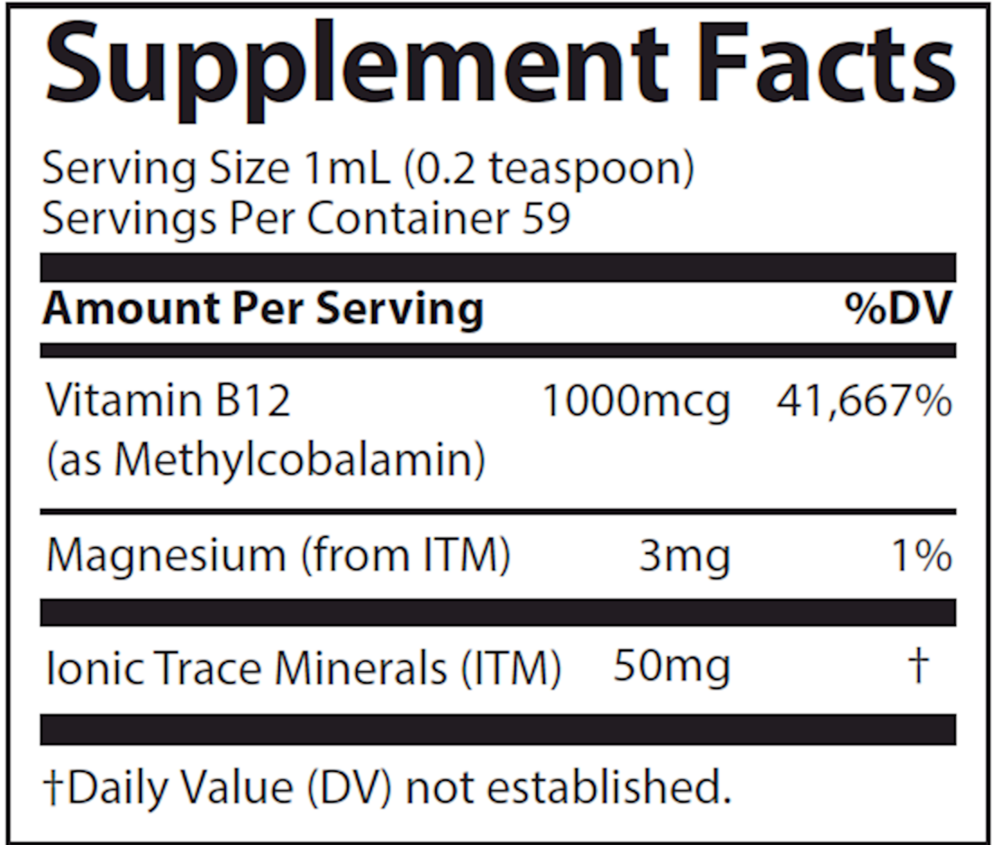 Product image for Liquid Ionic B12 - 1,000mcg.