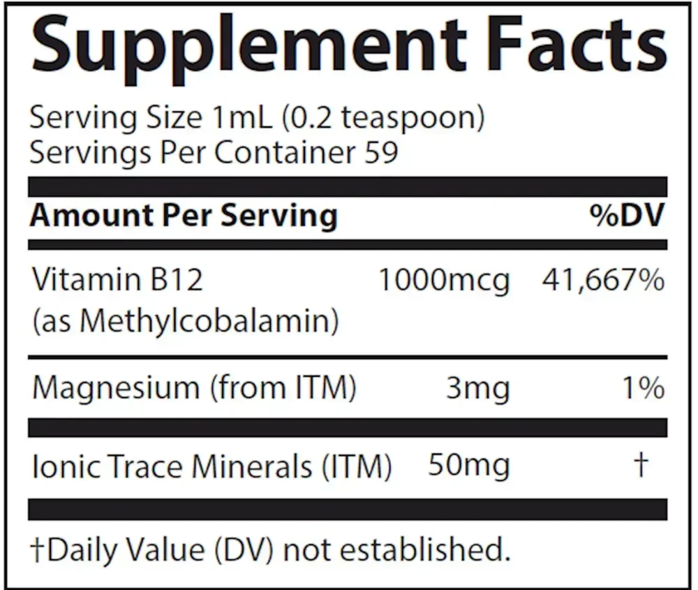 Product image for Liquid Ionic B12 - 1,000mcg.