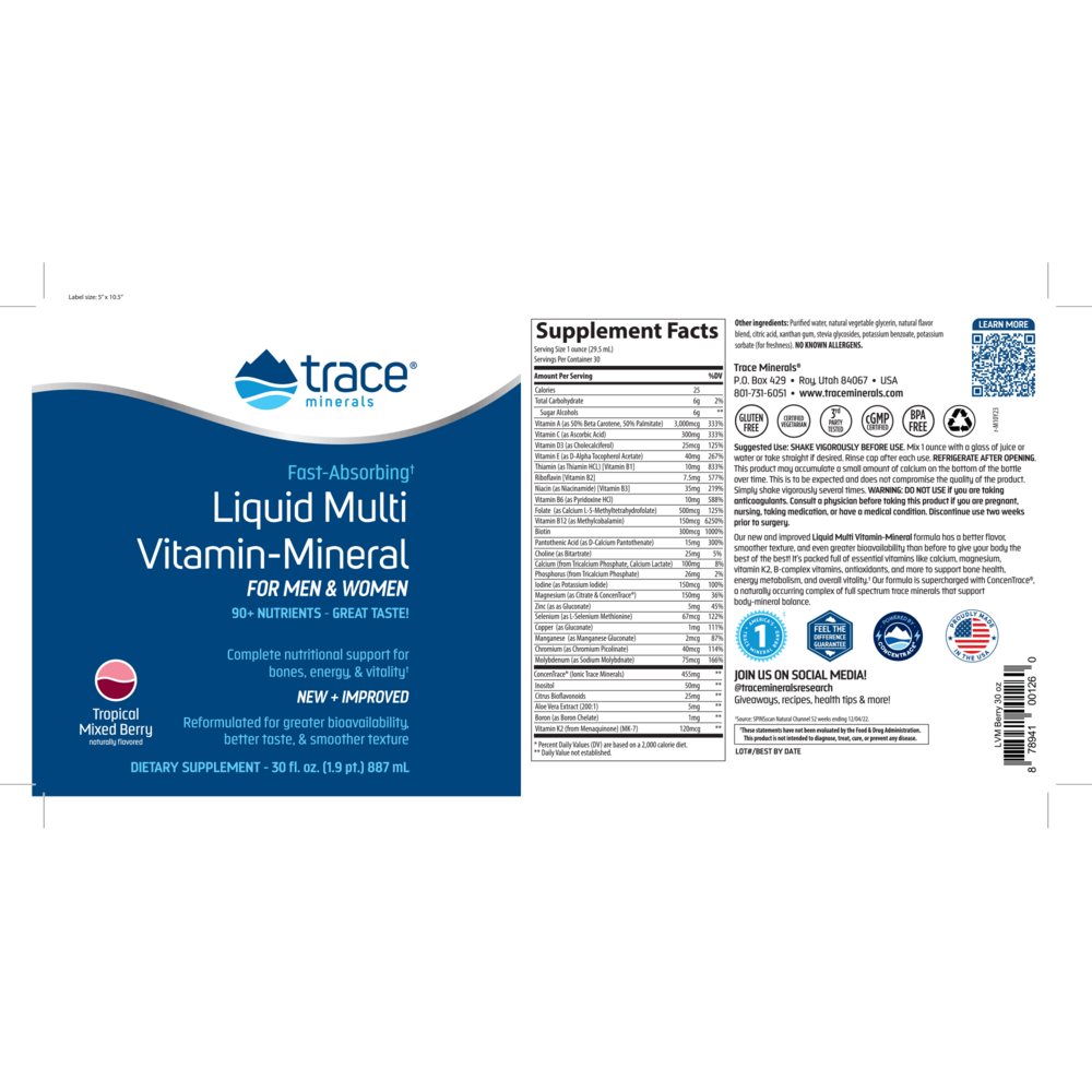 Product image for Liquid Multi Vitamin-Mineral Berry Flavor.