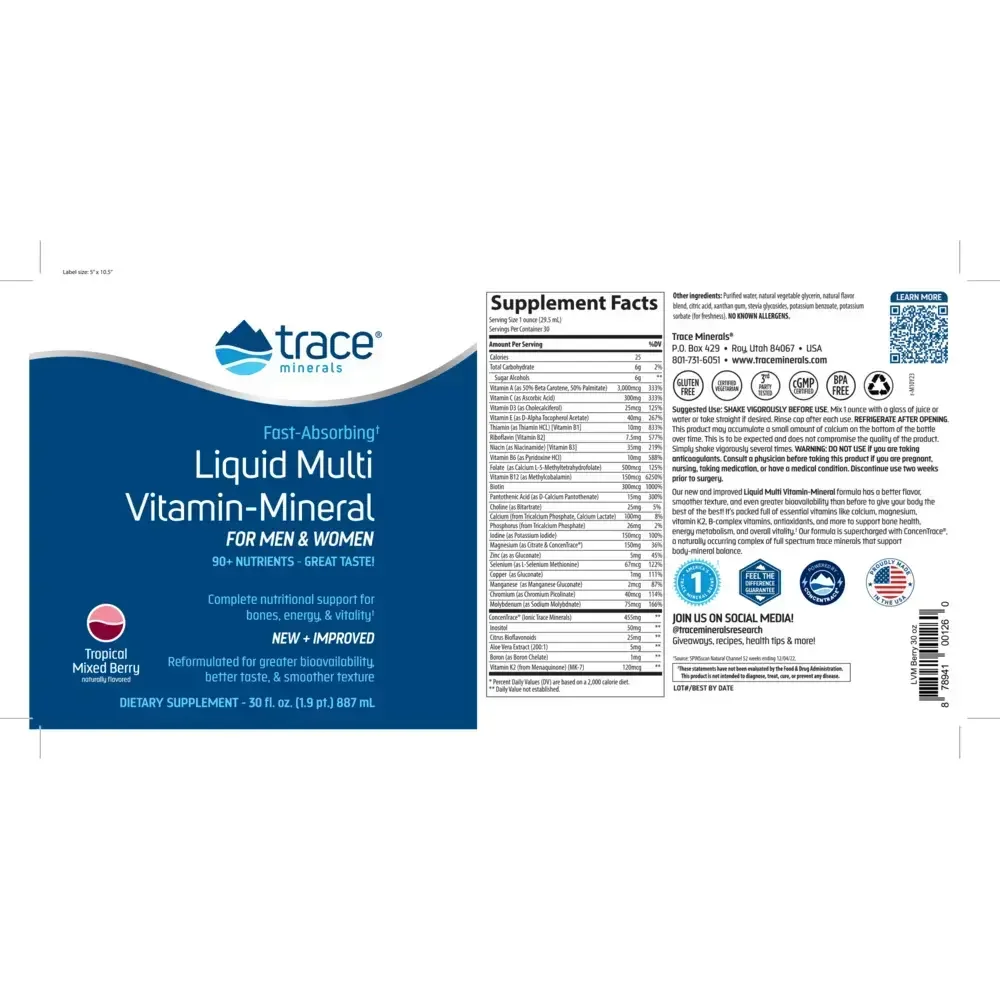 Product image for Liquid Multi Vitamin-Mineral Berry Flavor.