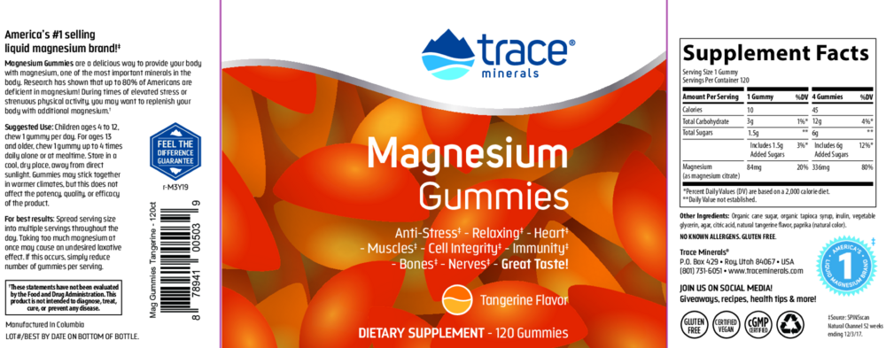 Product image for Magnesium Gummies - Tangerine.