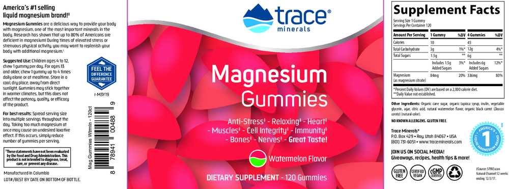 Product image for Magnesium Gummies - Watermelon.