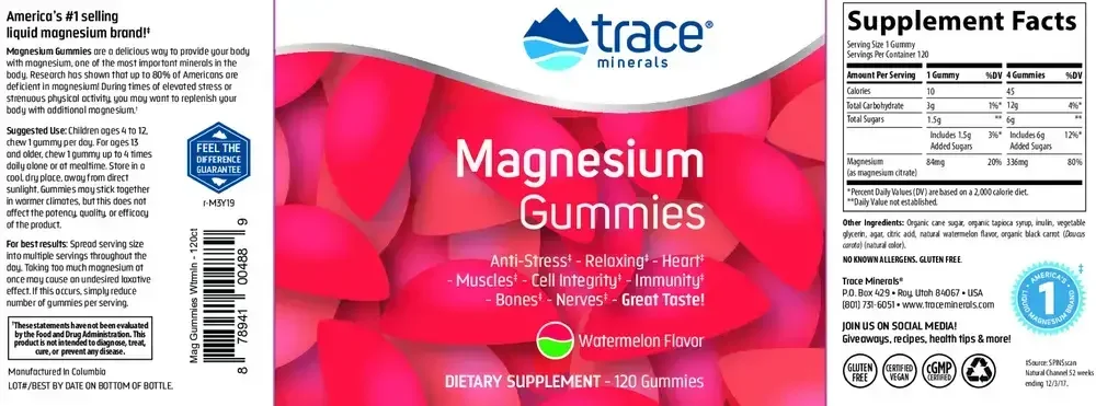 Product image for Magnesium Gummies - Watermelon.