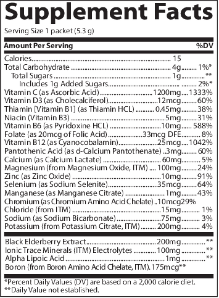 Product image for Electrolyte Stamina Power Pak + Immunity - Lemon Berry.