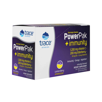 Electrolyte Stamina Power Pak + Immunity - Lemon Berry (30 packets) by Trace Minerals Research