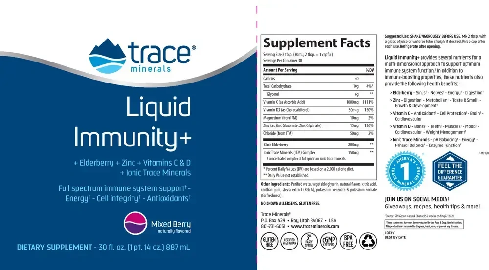 Product image for Liquid Immunity+ - Mixed Berry.