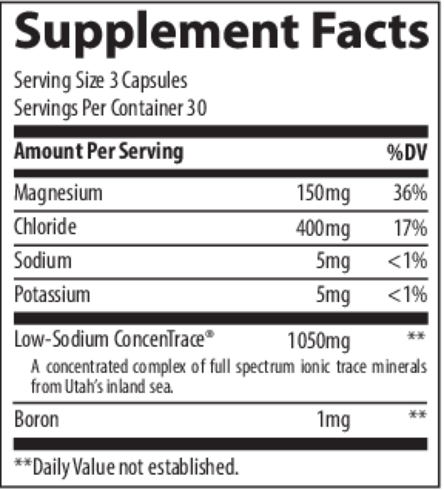 Product image for ConcenTrace Trace Mineral Capsules.