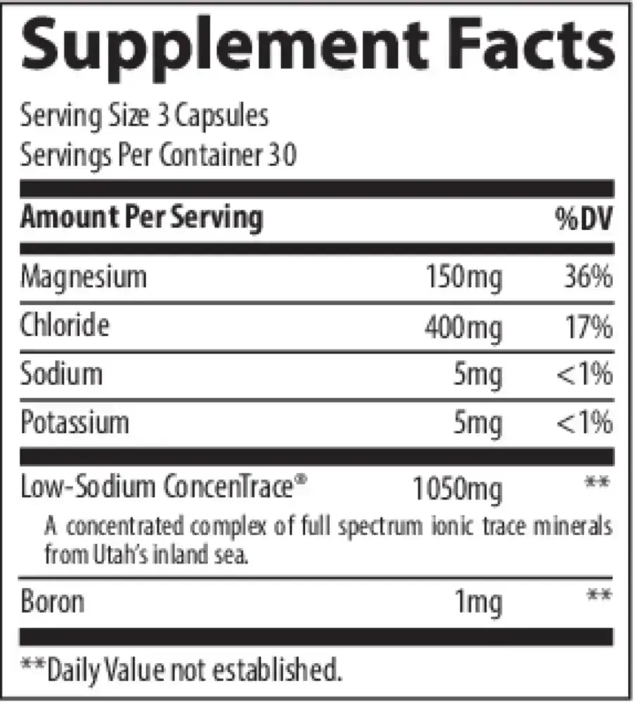 Product image for ConcenTrace Trace Mineral Capsules.