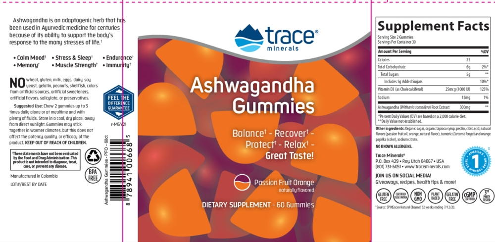 Product image for Ashwagandha Gummies - Passion Fruit Orange Flavor.