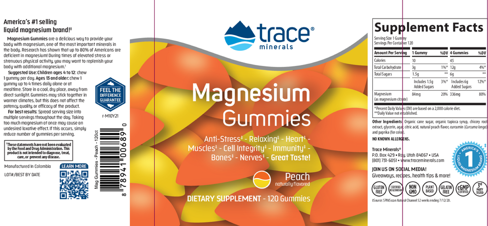 Product image for Magnesium Gummies - Peach.