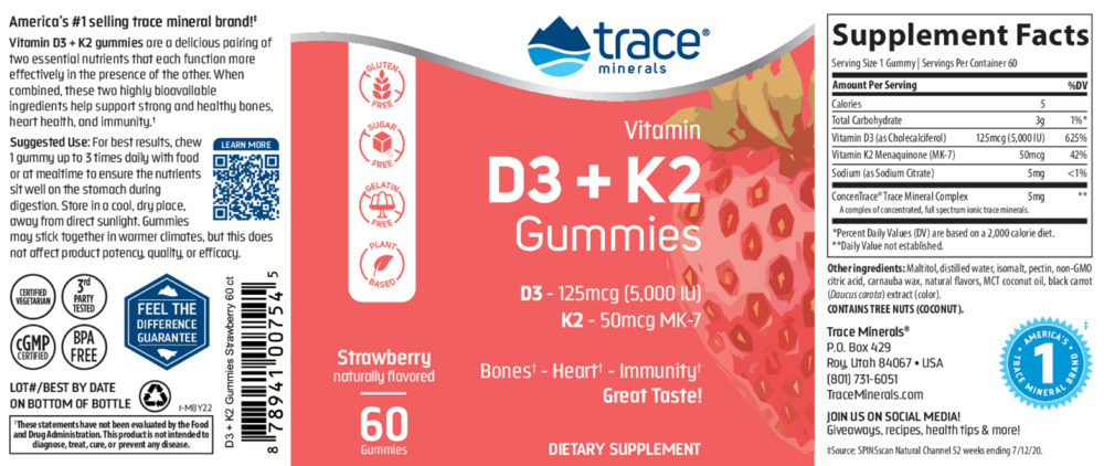 Product image for Vitamin D3 + K2 Gummies.