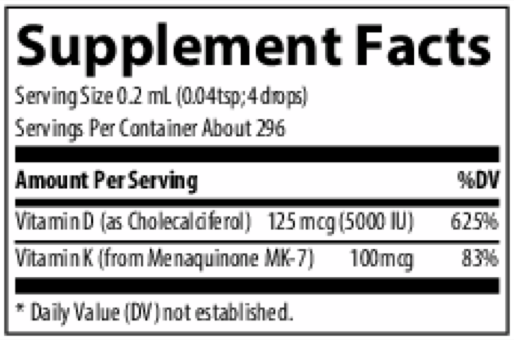 Product image for Ionic Vitamin D3 + K2.