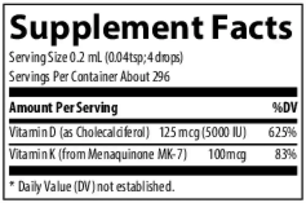 Product image for Ionic Vitamin D3 + K2.