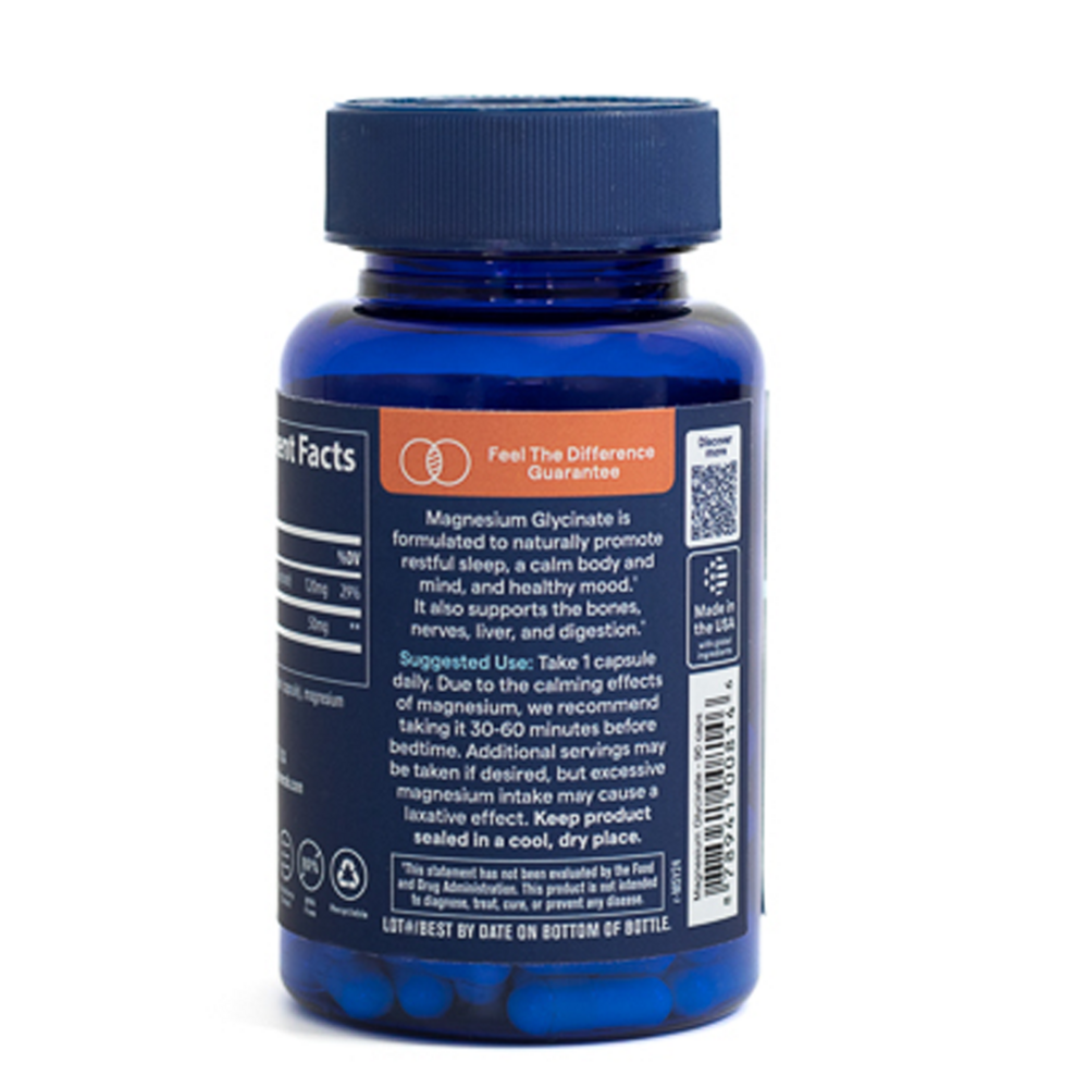 Product image for Magnesium Glycinate Capsules - 120mg/serving.