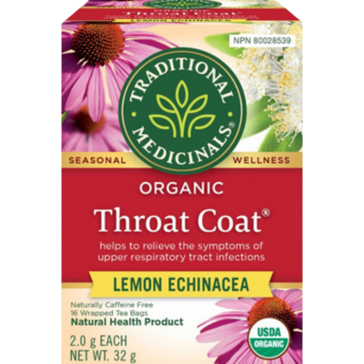 Org Throat Coat Lemon Echinacea 16 Count