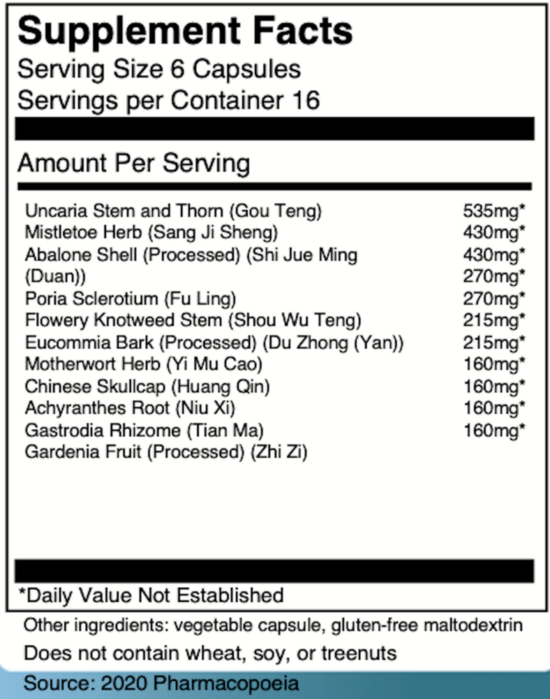 Product image for Tian Ma Gou Teng Yin Capsules - Gastrodi.