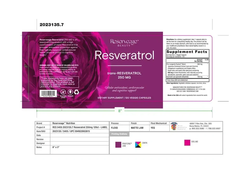 Product image for Resveratrol 250mg.