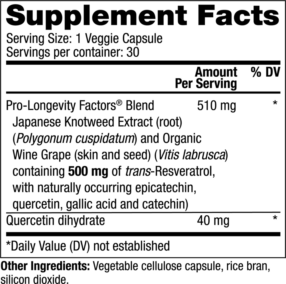 Product image for Resveratrol 500mg.