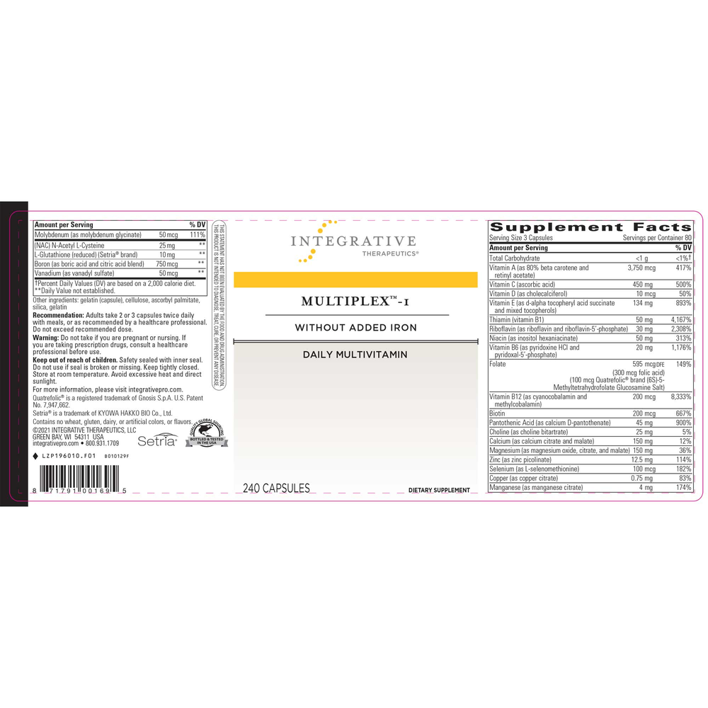 Product image for Multiplex 1 w/o Iron.