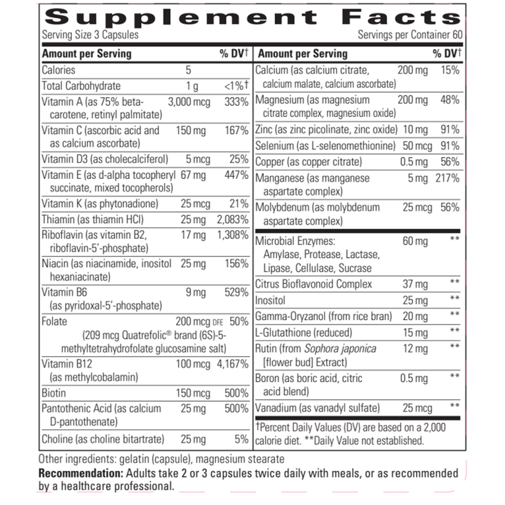 Product image for NutriVitamin Enzyme Complex w/o Iron.