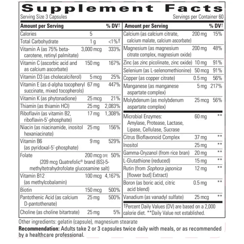 Product image for NutriVitamin Enzyme Complex w/o Iron.
