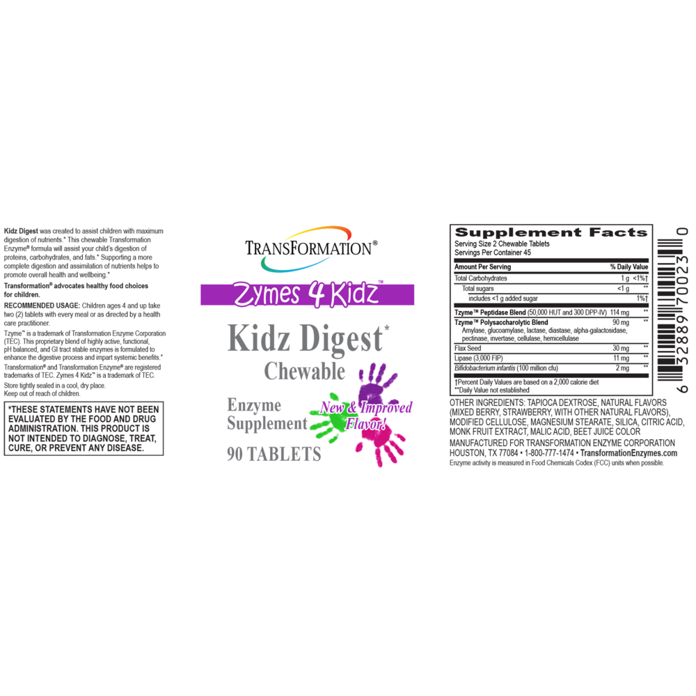 Product image for Kidz Digest Chewable.