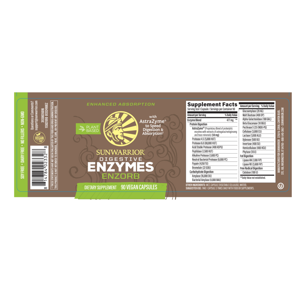 Product image for Sunwarrior Enzorb Digestive Enzymes.