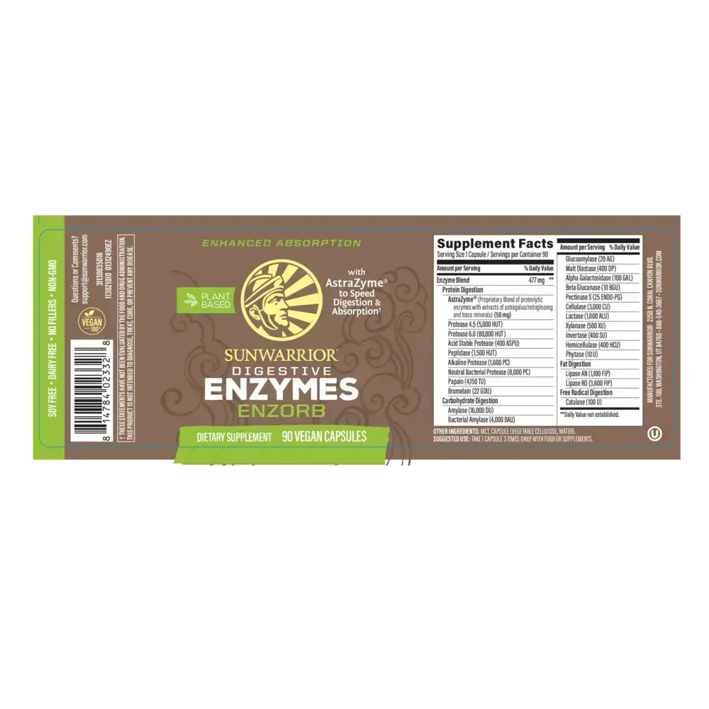 Product image for Sunwarrior Enzorb Digestive Enzymes.