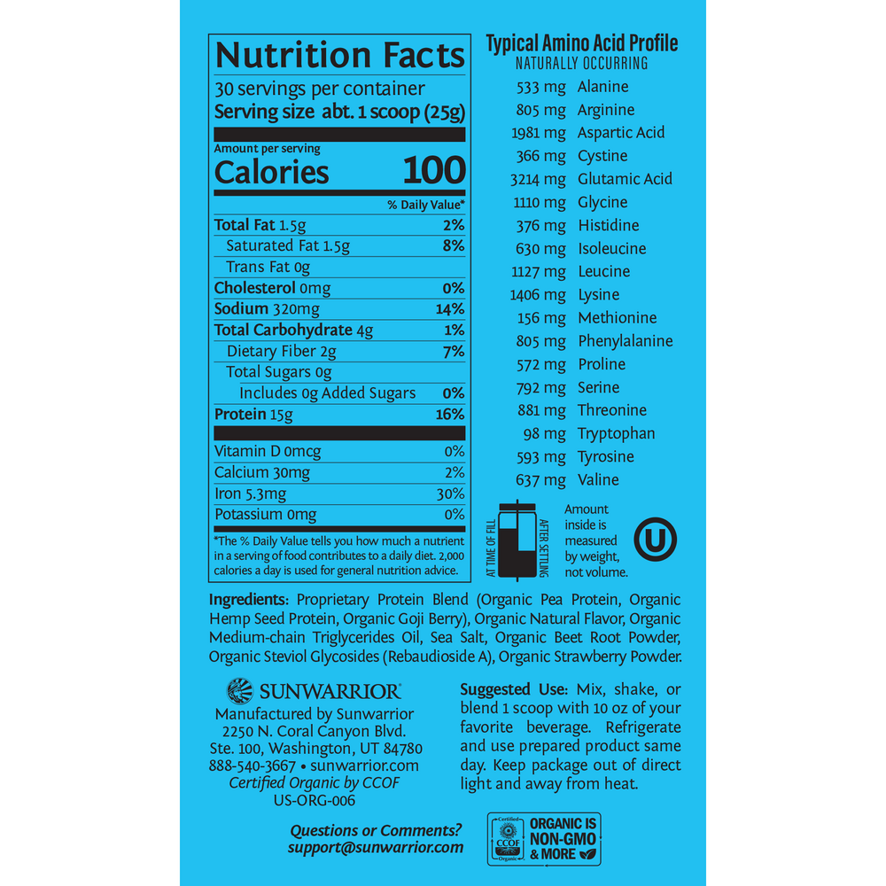 Product image for Protein Warrior Blend Berry Shortcake.