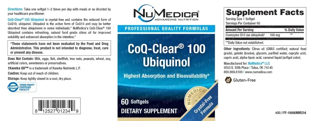 Product image for CoQ-Clear® 100 Ubiquinol.