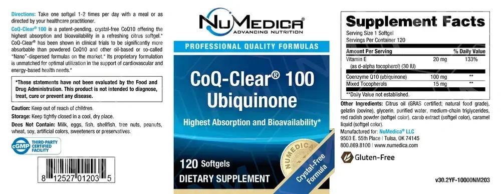 Product image for CoQ-Clear® 100 Ubiquinone.