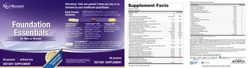 Product image for Foundation Essentials™ for Men &amp; Women Packets.